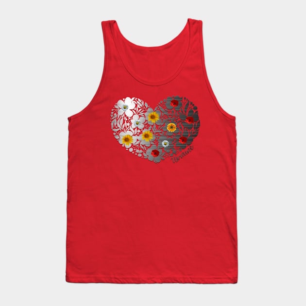 Flowers heart Tank Top by tashashimaa